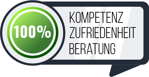 Siegel zu Kompetenz und Beratung - Zufriedenheit 100 %